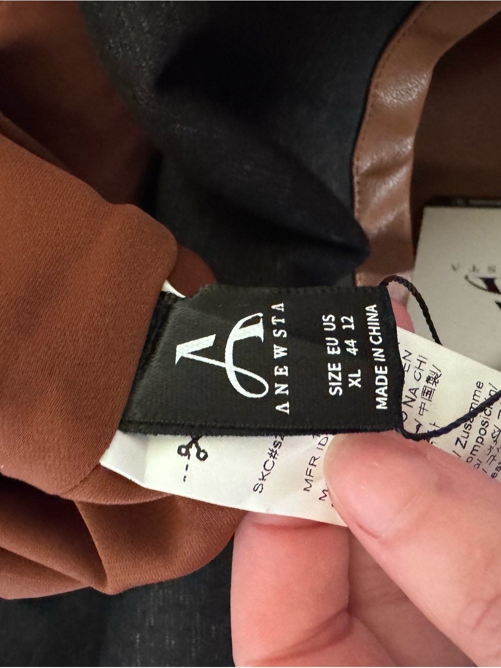 Brown Faux Leather Button-Front Midi Skirt - Picture 3 of 3